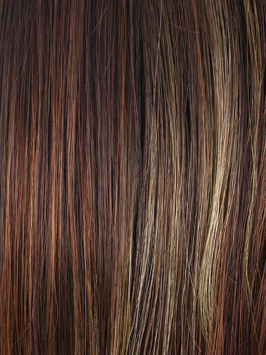 RAZBERRY ICE R | Rooted Dark Auburn with Medium Auburn Base with Copper and Strawberry Blonde Highlights