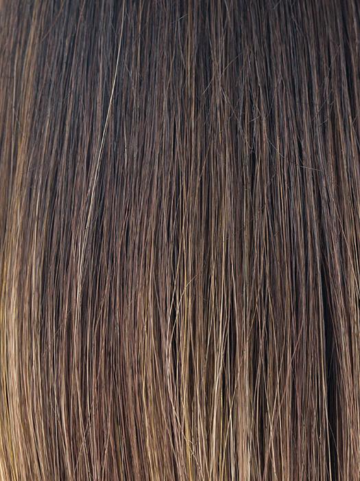 MARBLE-BROWN-LR | Medium Brown blended with Light Honey Brown and Long Dark Brown roots