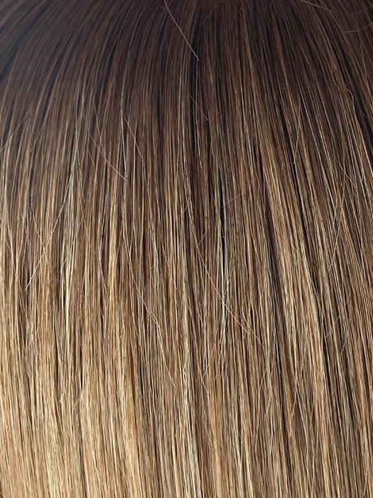 MARBLE-BROWN-LR | Medium Brown blended with Light Honey Brown and Long Dark Brown roots