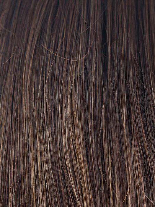 COFFEE-LATTE-R | Dark Brown with evenly blended Honey Brown highlights with Dark Roots