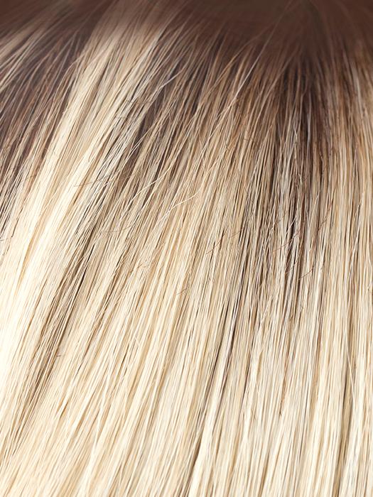 CHAMPAGNE-R | Light Beige Blonde, Medium Honey Blonde, and Platinum Blonde Blend with Dark Roots