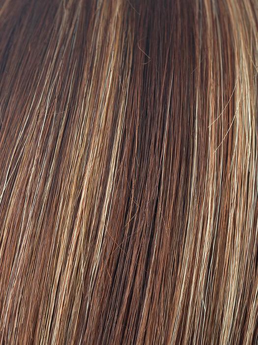 AUBURN-SUGAR | Dark auburn with medium auburn base with dark strawberry blonde highlights