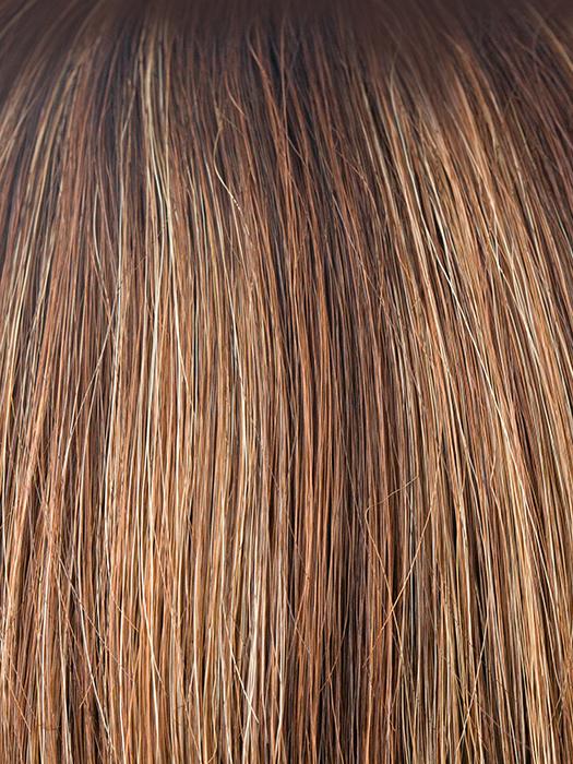 AUBURN SUGAR-R | Rooted Dark Auburn with Medium Auburn Base with Dark Strawberry Blonde Highlights