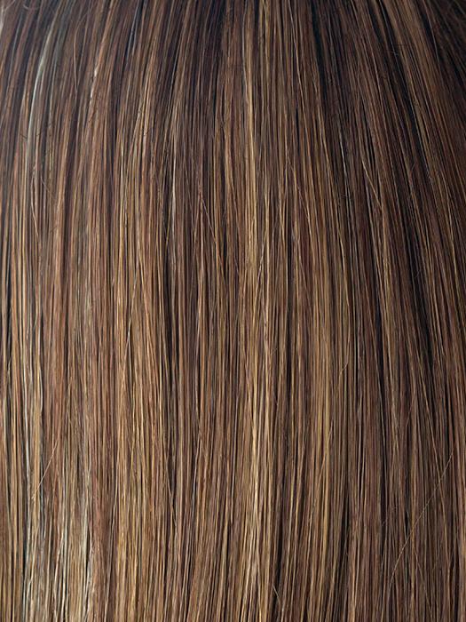 ALMOND SPICE-R | Rooted Dark Brown with Medium Brown Base with Honey and Platinum Blonde Highlights
