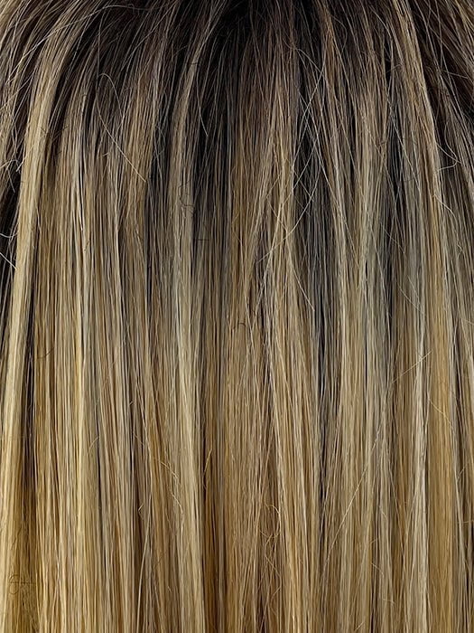 CREAM-VELVET | Medium Warm Mocha Blends into Smooth Velvet and Cream Blonde with Dark Roots