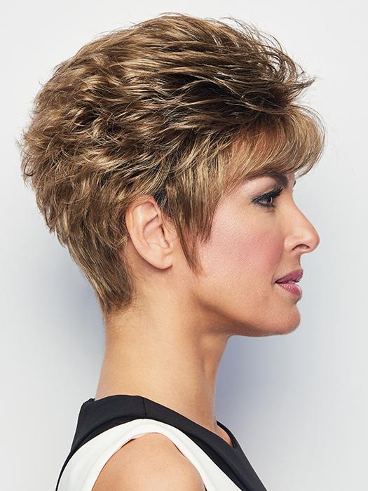 A short, face-framing cut