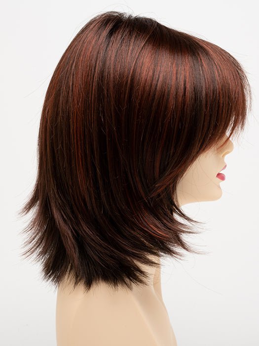 CHOCOLATE-CHERRY | Dark Brown roots with overall Medium Brown base with Deep Red highlights