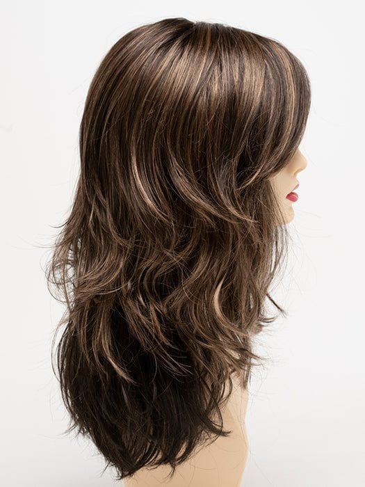 AMARETTO-CREAM | Dark Brown roots with overall Medium Brown base with Honey Blonde highlights