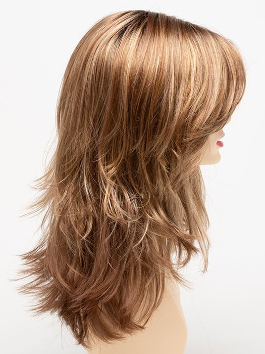 CREAMED-COFFEE | Medium Brown roots and base with Cinnamon and Golden Blonde highlights