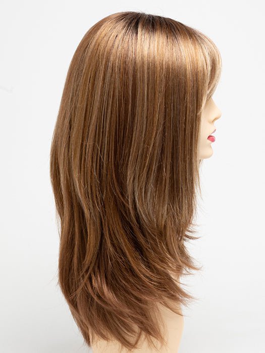 CREAMED-COFFEE | Medium Brown roots and base with Cinnamon and Golden Blonde highlights