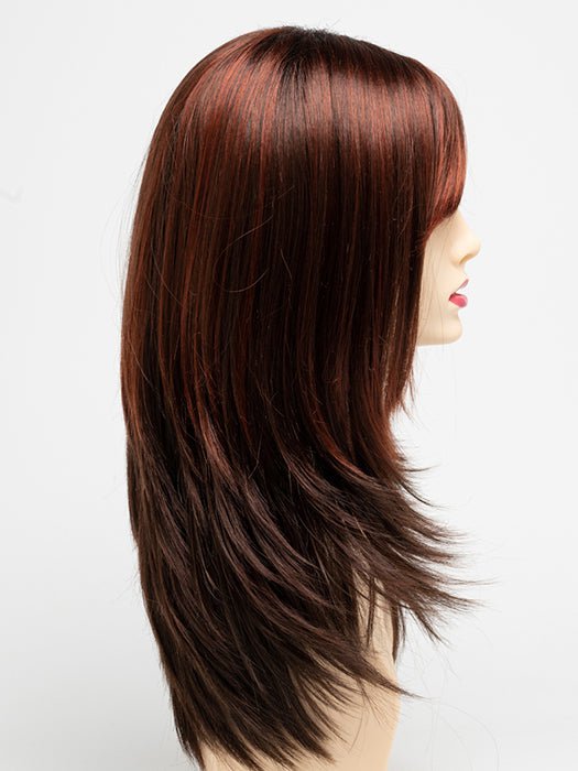 CHOCOLATE-CHERRY | Dark Brown roots with overall Medium Brown base with Deep Red highlights