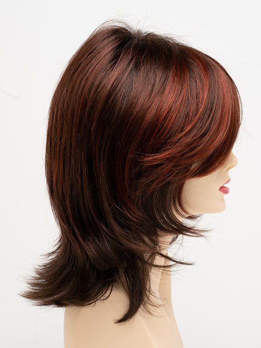 CHOCOLATE-CHERRY | Dark Brown roots with overall Medium Brown base with Deep Red highlights