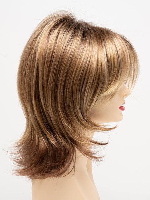 GOLDEN-NUTMEG | Medium Brown roots with overall Warm Cinnamon base and Golden Blonde highlights