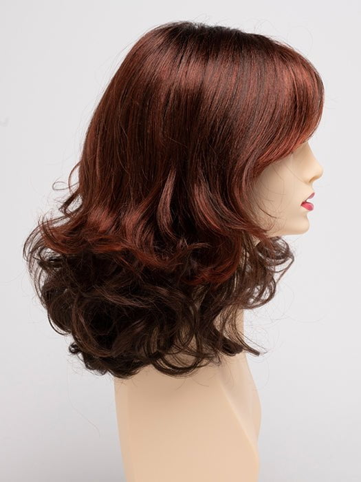 CHOCOLATE-CHERRY | Dark Brown roots with overall Medium Brown base with Deep Red highlights