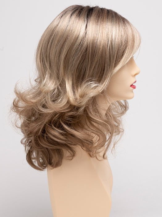 SPARKLING-CHAMPAGNE | Medium Brown roots with overall Strawberry Blonde base and soft Golden Blonde highlights