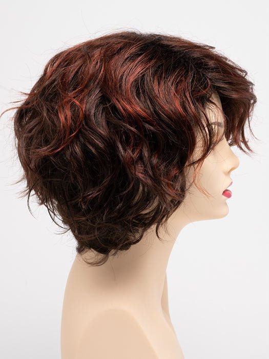 CHOCOLATE-CHERRY | Dark Brown roots with overall Medium Brown base with Deep Red highlights