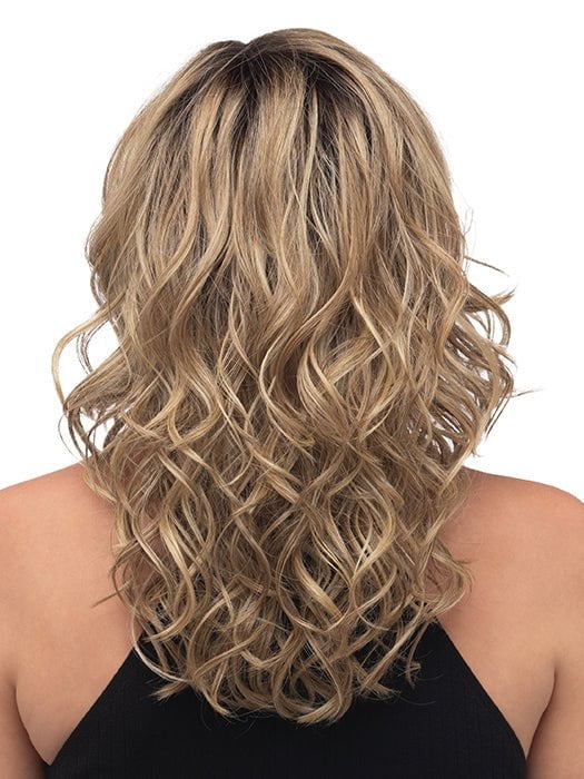 RH12/26RT4 | Light Brown with Chunky Golden Blonde Highlights and Dark Brown Roots