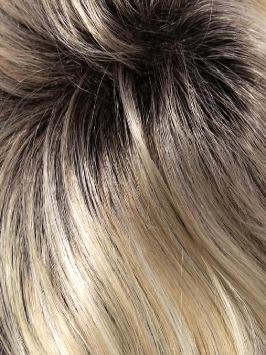 22-1001-R8 | Ash Blonde base blended with Platinum Blonde Highlights and Chestnut Brown Roots