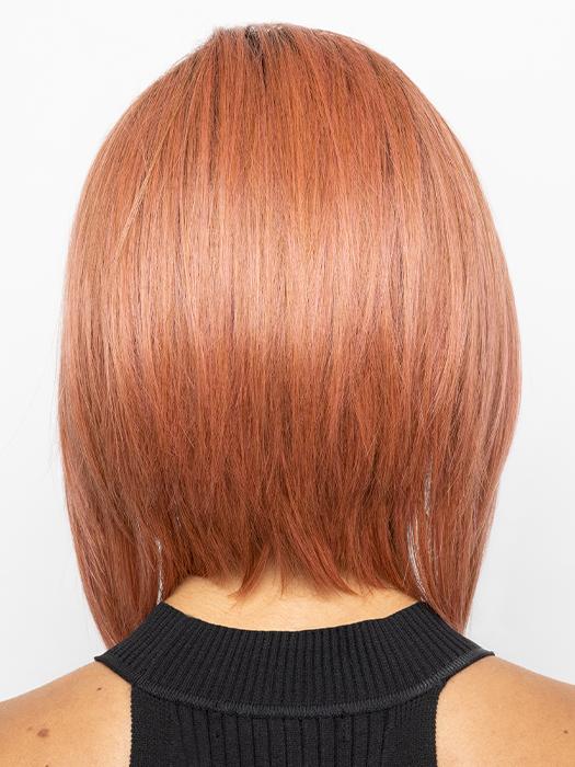 DUSTY-ROSE | Medium Coral Red Base with Dark Brown Roots