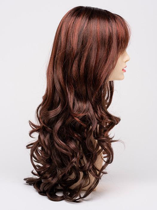 CHOCOLATE-CHERRY | Dark Brown roots with overall Medium Brown base with Deep Red highlights