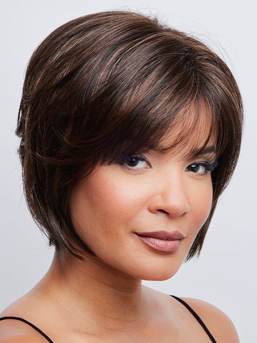 ZEAL by Noriko in COFFEE-LATTE-R | Rooted Dark Brown with Dark Brown & Honey Brown evenly blended highlights