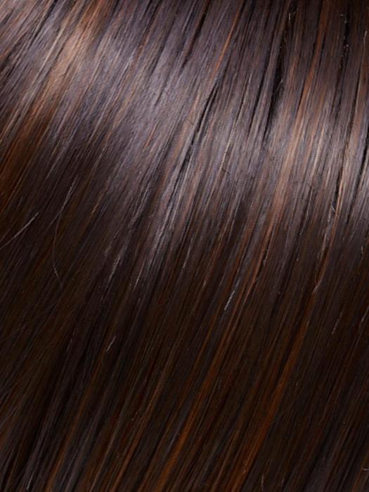 FS4/33/30A MIDNIGHT COCOA | Dark Brown, Medium Red, Medium Natural Red Blonde/Brown Blend with Medium Natural Red Blonde/Brown Blend Bold Highlights