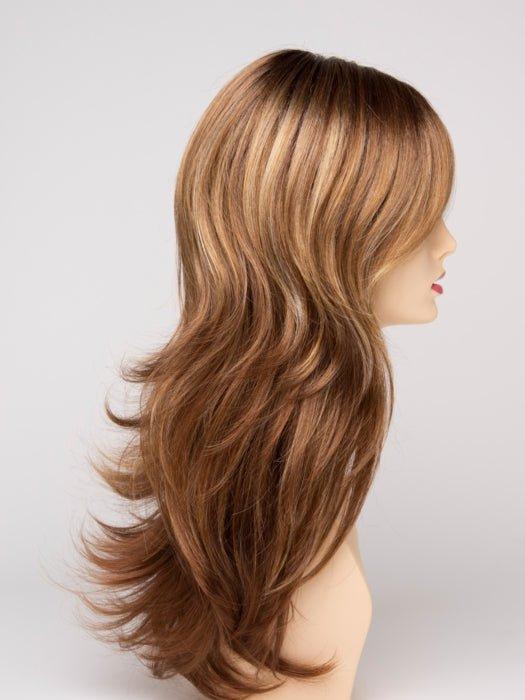 GOLDEN NUTMEG | Medium Brown roots with overall Warm Cinnamon base and Golden Blonde hightlights