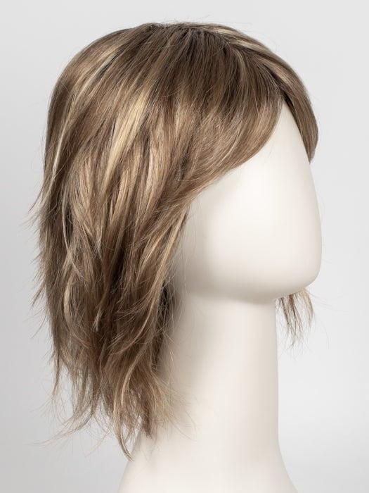 RH12/26RT4 | Light Brown with Chunky Golden Blonde Highlights and Dark Brown Roots