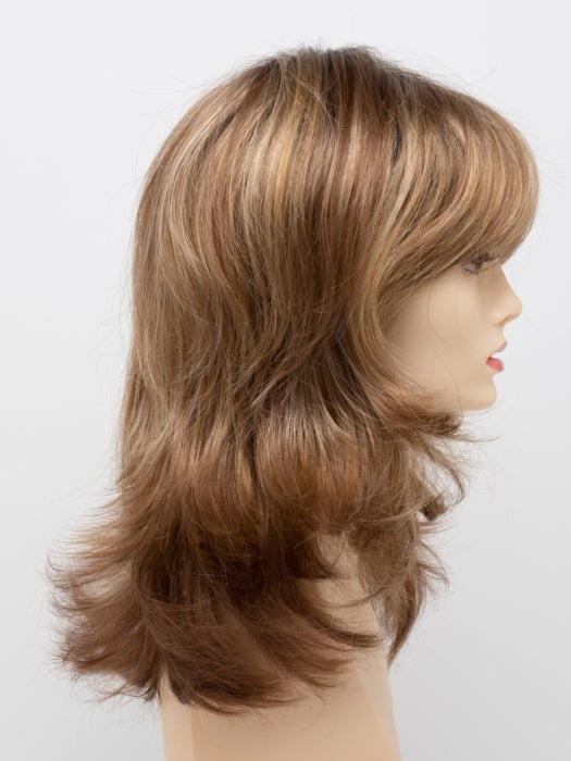 GOLDEN NUTMEG | Medium Brown roots with overall Warm Cinnamon base and Golden Blonde highlights