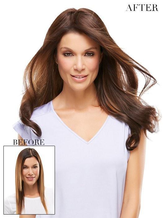 EASIPART HH XL 18" by easihair in 6RN Dark Brown | Human Hair Renau Natural