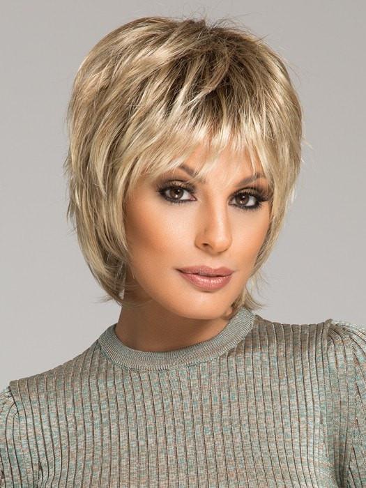 PLAY by Ellen Wille in CHAMPAGNE ROOTED | Light Beige Blonde,  Medium Honey Blonde, and Platinum Blonde Blend with Dark Roots