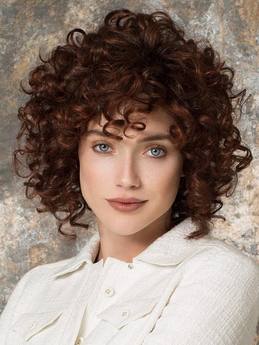 SUNNY by Ellen Wille in AUBURN ROOTED | Dark Auburn, Bright Copper Red, and Warm Medium Brown Blend with Dark Roots