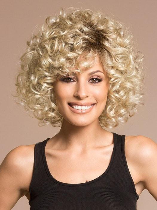 SUNNY by Ellen Wille in CHAMPAGNE ROOTED | Light Beige Blonde,  Medium Honey Blonde, and Platinum Blonde Blend with Dark Roots