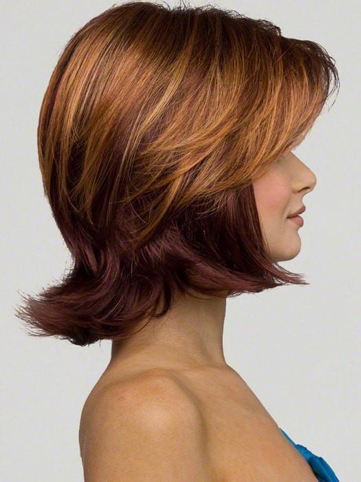 Envy Taylor Wig : Profile View | Color : CINNAMON RAISIN