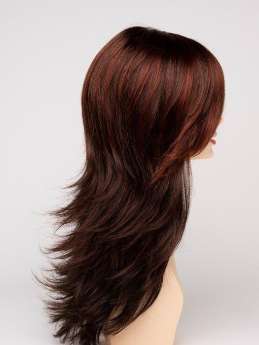 CHOCOLATE CHERRY | Dark Brown roots with overall Medium Brown base with Deep Red highlights