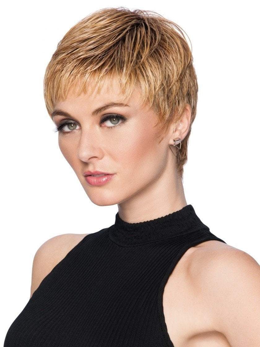 Short, feathered, and modern synthetic pixie wig