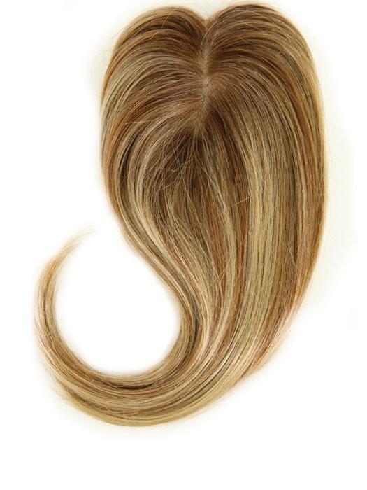  EASIPART HUMAN HAIR 12" TOPPER Top View | The 4 pressure sensitive clips are easy to apply, secure, lightweight, non-damaging, and non-permanent