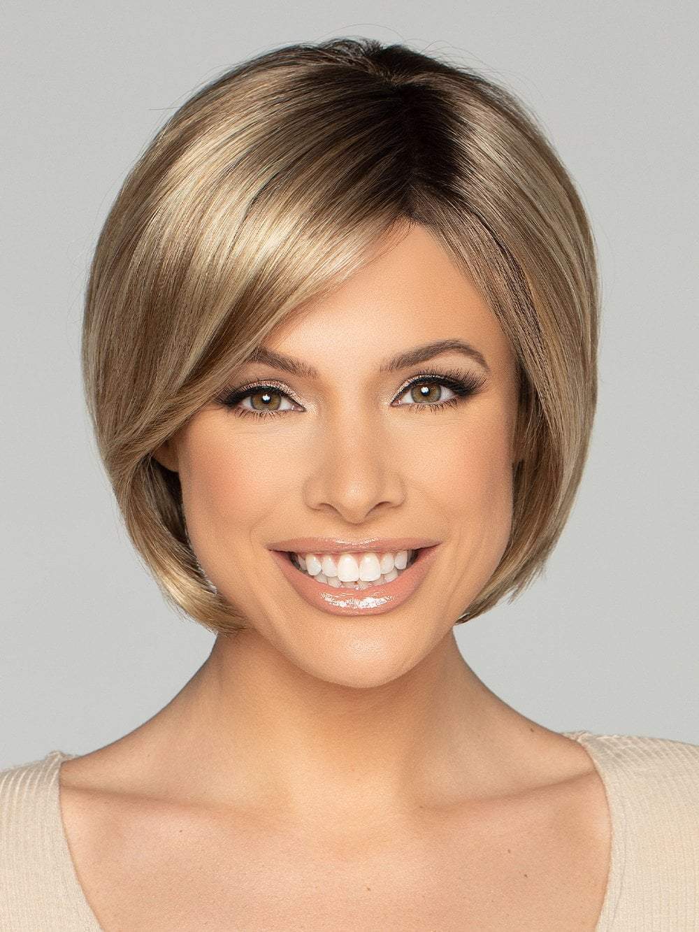 ALEXIS by WigPro in 12-HS8 | Light Golden Brown blended with Medium Golden Blonde and Chestnut Brown Roots
