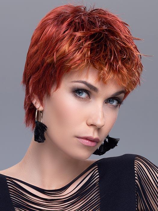 The layers throughout are slightly razor cut and choppy, which you can wear smoothed down, or spiked for a more edgy look