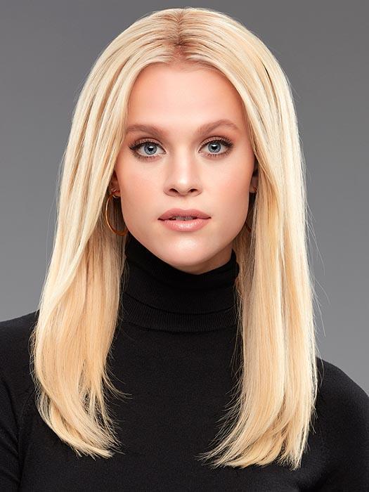 7 easiPieces and 1 easiPart 18” HH by EASIHAIR in color FS24/102S12 LAGUNA BLONDE | Lt Gold Brown w/ Pale Natural Gold Blonde Blend, Shaded w/ Med Brown
