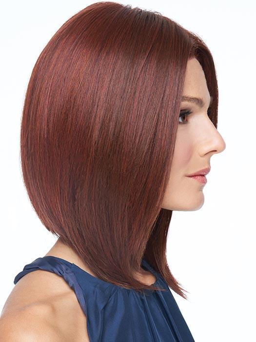 A Sheer Indulgence™ temple-to-temple lace front allows the hair to be brushed toward the face or swept back