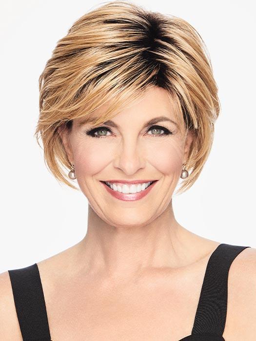 SHATTERED BOB by HAIRDO in SS25 SHADED GINGER BLONDE | Golden Blonde with subtle highlights, Medium Brown roots
