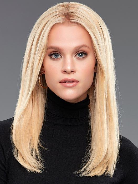 7 easiPieces and 1 easiPart 18” HH by EASIHAIR in color FS24/102S12 LAGUNA BLONDE | Lt Gold Brown w/ Pale Natural Gold Blonde Blend, Shaded w/ Med Brown