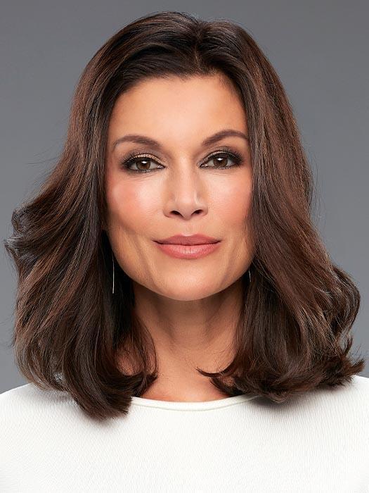 4 easiPieces and 1 easiPart XL 12” HH by EASIHAIR in color FS4/33/30A MIDNIGHT COCOA | Dark Brown, Medium Red, Medium Natural Red Blonde/Brown Blend with Medium Natural Red Blonde/Brown Blend Bold Highlights