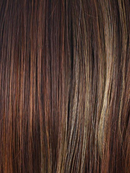 RAZBERRY-ICE-R | Rooted Dark Medium Auburn base with Copper and Strawberry Blonde highlights