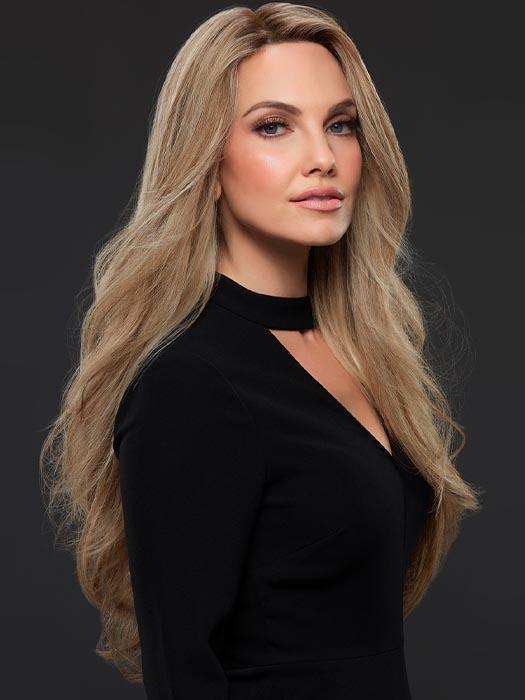 KIM by JON RENAU in 12FS12 MALIBU BLONDE | Lt Gold Brown, Lt Natural Gold Blonde & Pale Natural Gold-Blonde Blend, Shaded w/ Lt Gold Brown