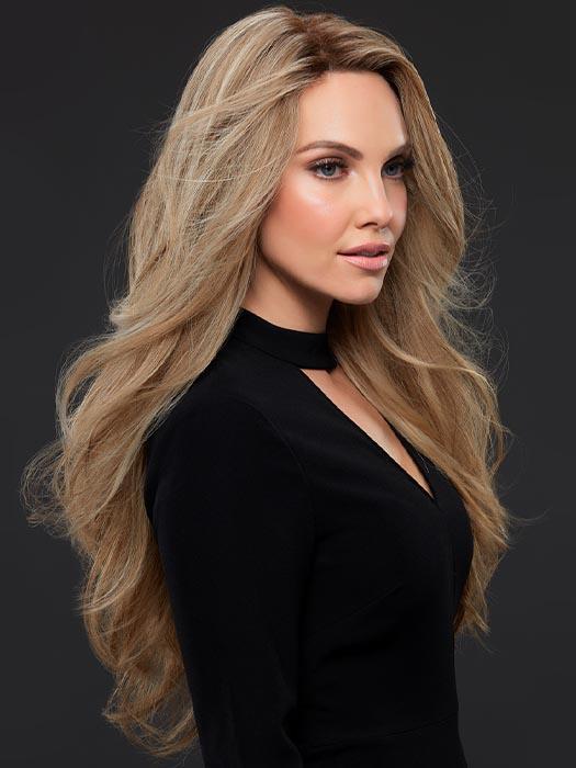 KIM by JON RENAU in 12FS12 MALIBU BLONDE | Lt Gold Brown, Lt Natural Gold Blonde & Pale Natural Gold-Blonde Blend, Shaded w/ Lt Gold Brown