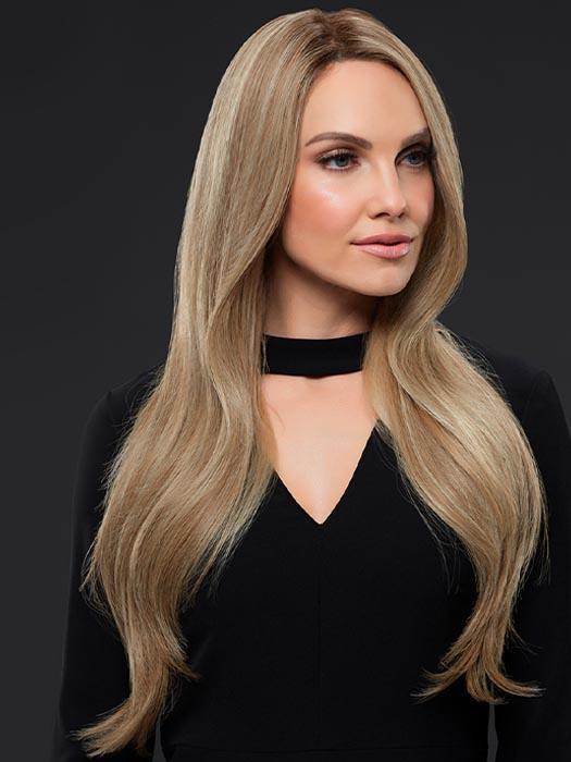 KIM by JON RENAU in 12FS12 MALIBU BLONDE | Lt Gold Brown, Lt Natural Gold Blonde & Pale Natural Gold-Blonde Blend, Shaded w/ Lt Gold Brown