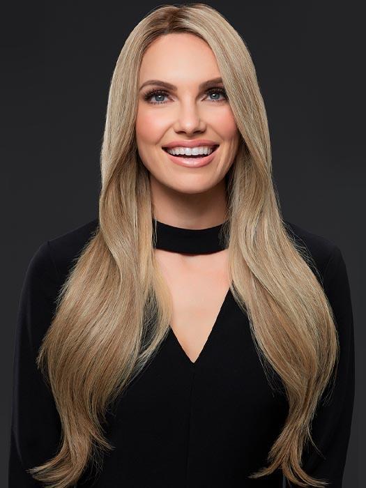 KIM by JON RENAU in 12FS12 MALIBU BLONDE | Lt Gold Brown, Lt Natural Gold Blonde & Pale Natural Gold-Blonde Blend, Shaded w/ Lt Gold Brown