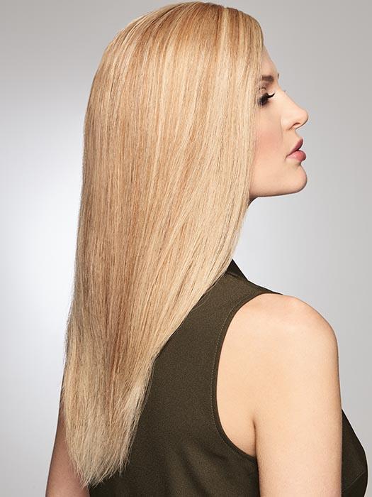 GAME CHANGER by RAQUEL WELCH in R1621S GLAZED SAND | Dark Natural Blonde with Cool Ash Blonde Highlights on Top